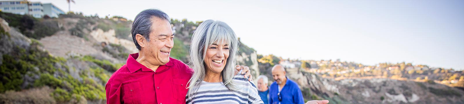 Mature couple hiking