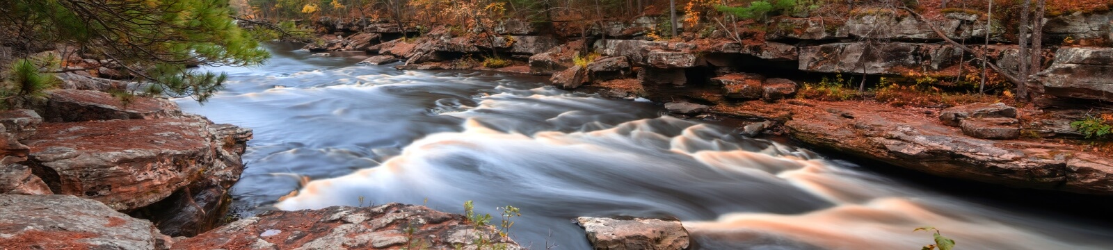 landscape of a rushing river 