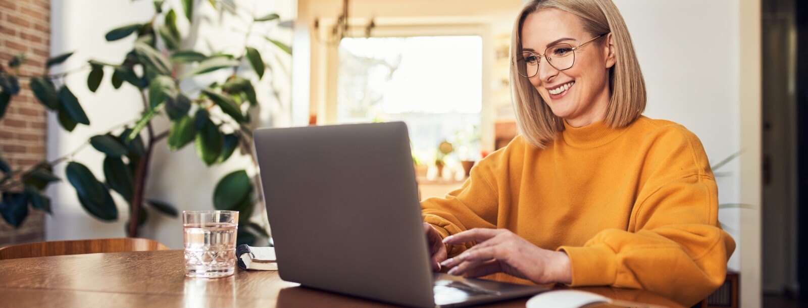 woman using a laptop